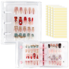 ASTONFOG nail organizer white cover—sleek binder for easy page flipping and storage.