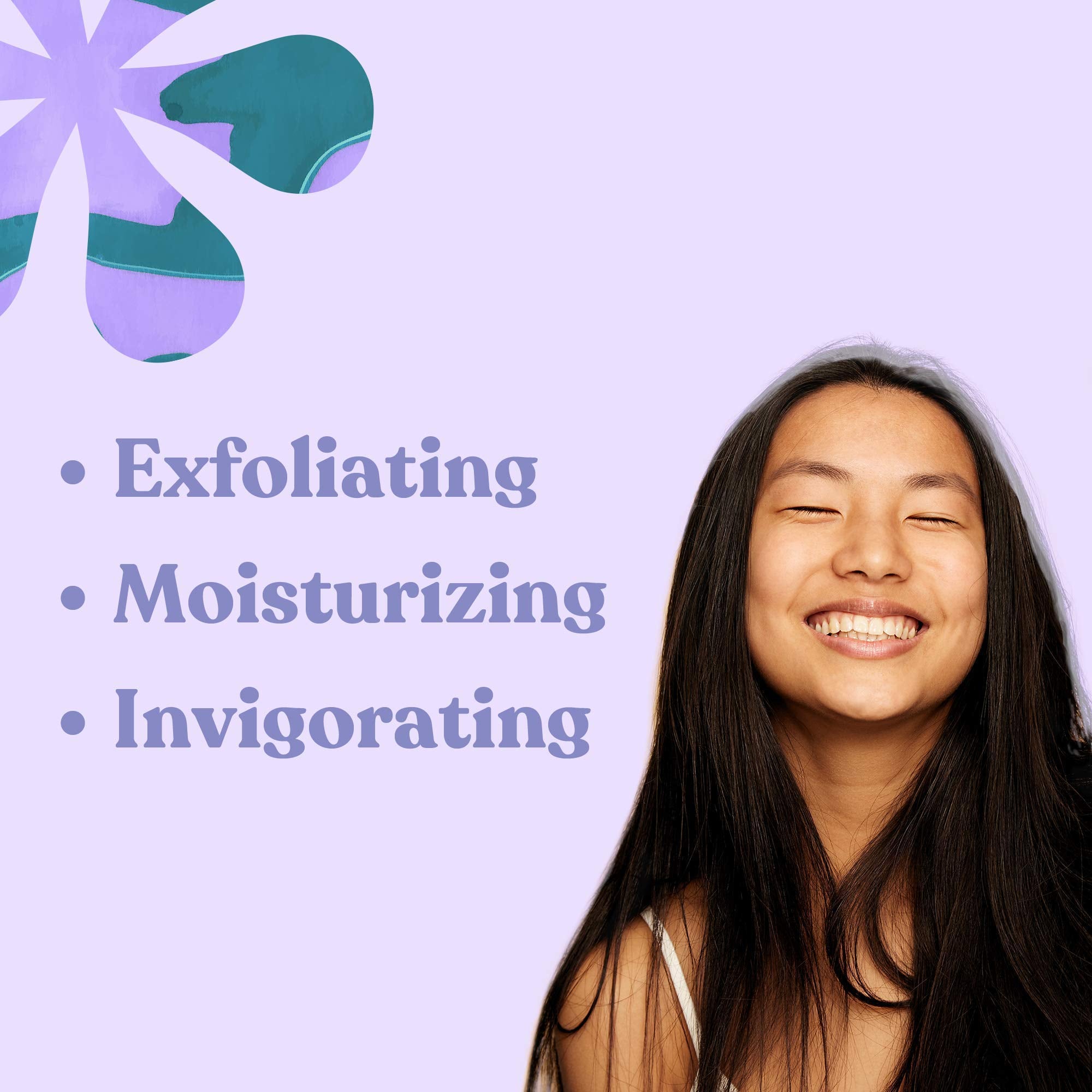 ASUTRA Coconut oil blend highlights moisturizing ingredients for soft skin.