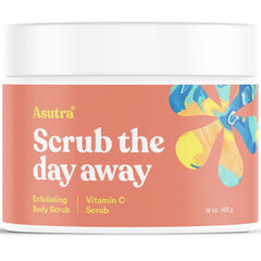 ASUTRA Dead Sea Salt Scrub jar front view emphasizes hydrated skin feel