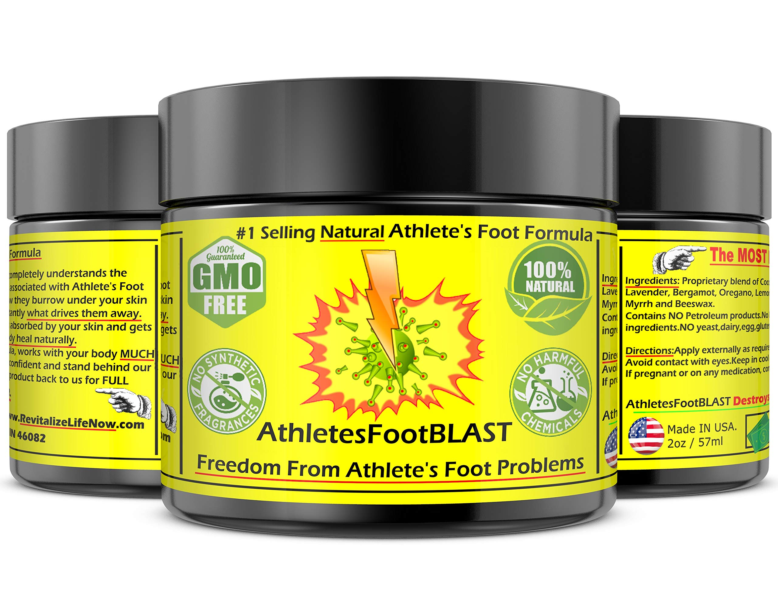 AthletesFootBLAST hydration on skin with non-greasy finish after use.