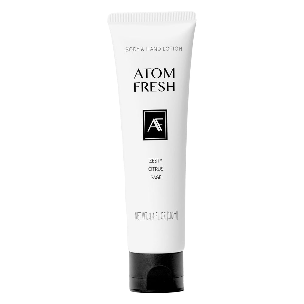 Atom Fresh Natural Vegan Body & Hand Lotion Sweet Jam Jasmine bottle for long-lasting hydration.