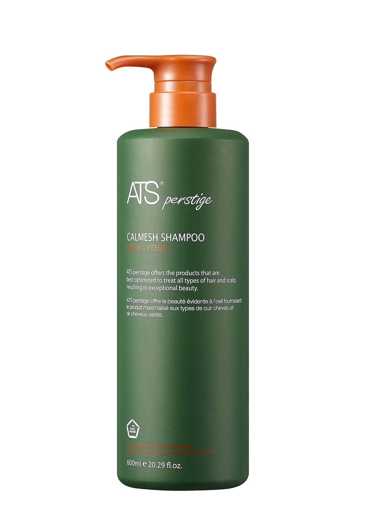 ATS Professional Perstige Calmesh Headspa Shampoo bottle front with silicone-free scalp care