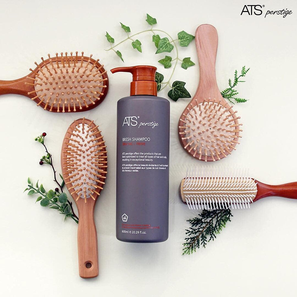 ATS Professional shampoo application on scalp showing gentle cleansing