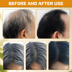 Hair after use shows natural shine from Atsy Gray Hair Bar Soap.