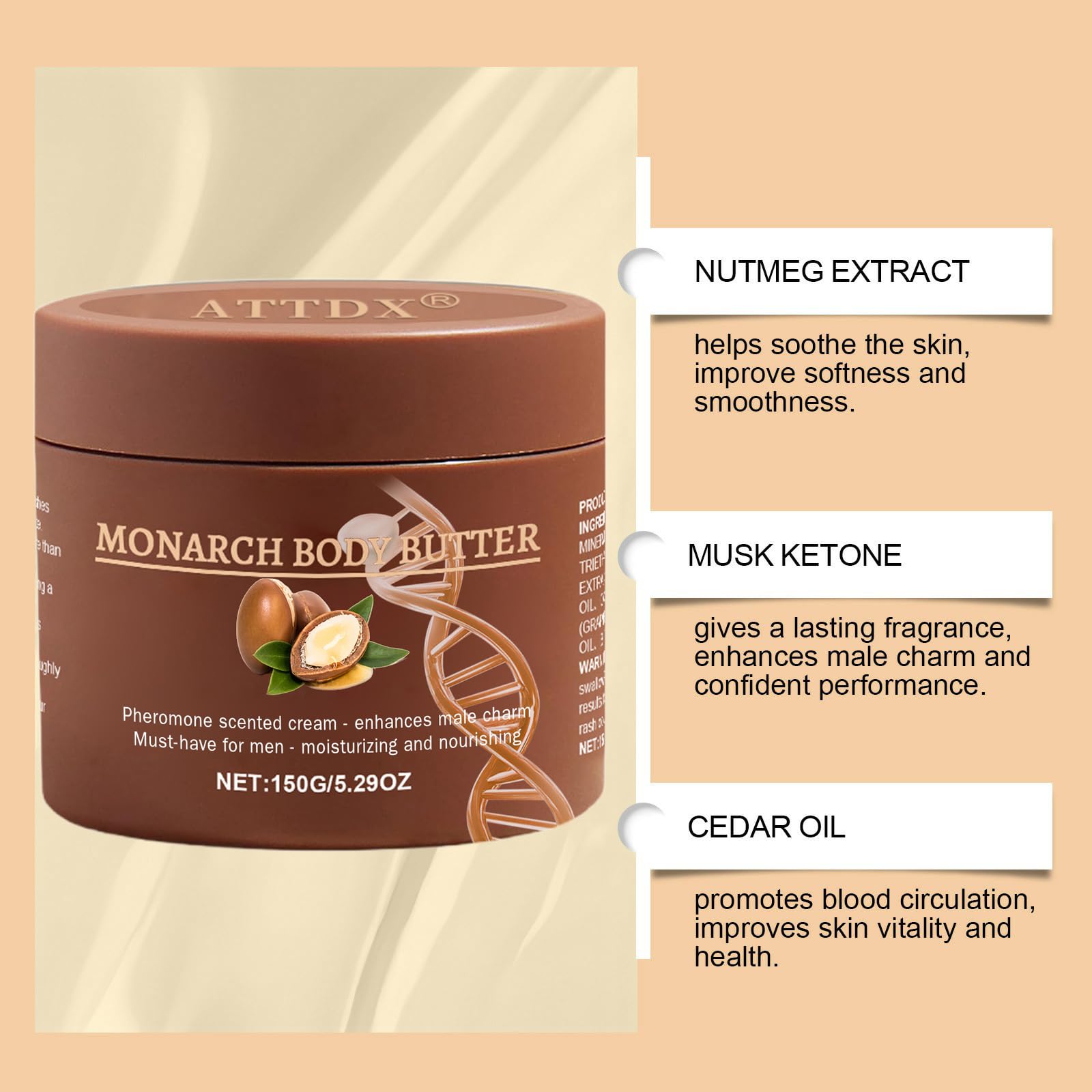 Close-up of body butter texture for deep moisturization