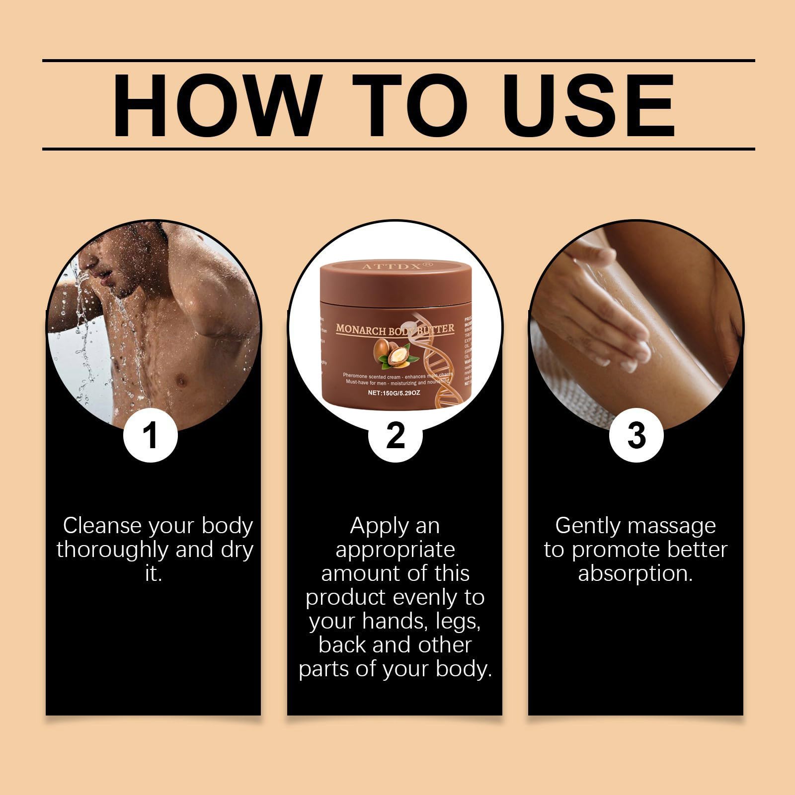 Male grooming with ATTDX pheromone cream