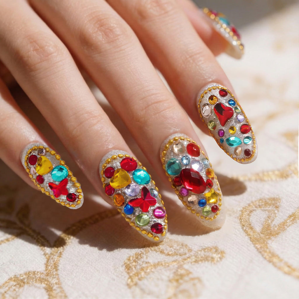 Atuhua almond medium length nails for versatile wear