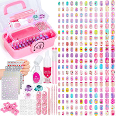 Audab 480-pcs kids nails kit with assorted designs for creative at-home manicures.