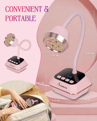 Auduto UV LED nail lamp cordless travel-friendly for on-site sessions.