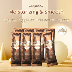 Augeas Argan Oil hair mask jar close-up, rich texture and shine hint.