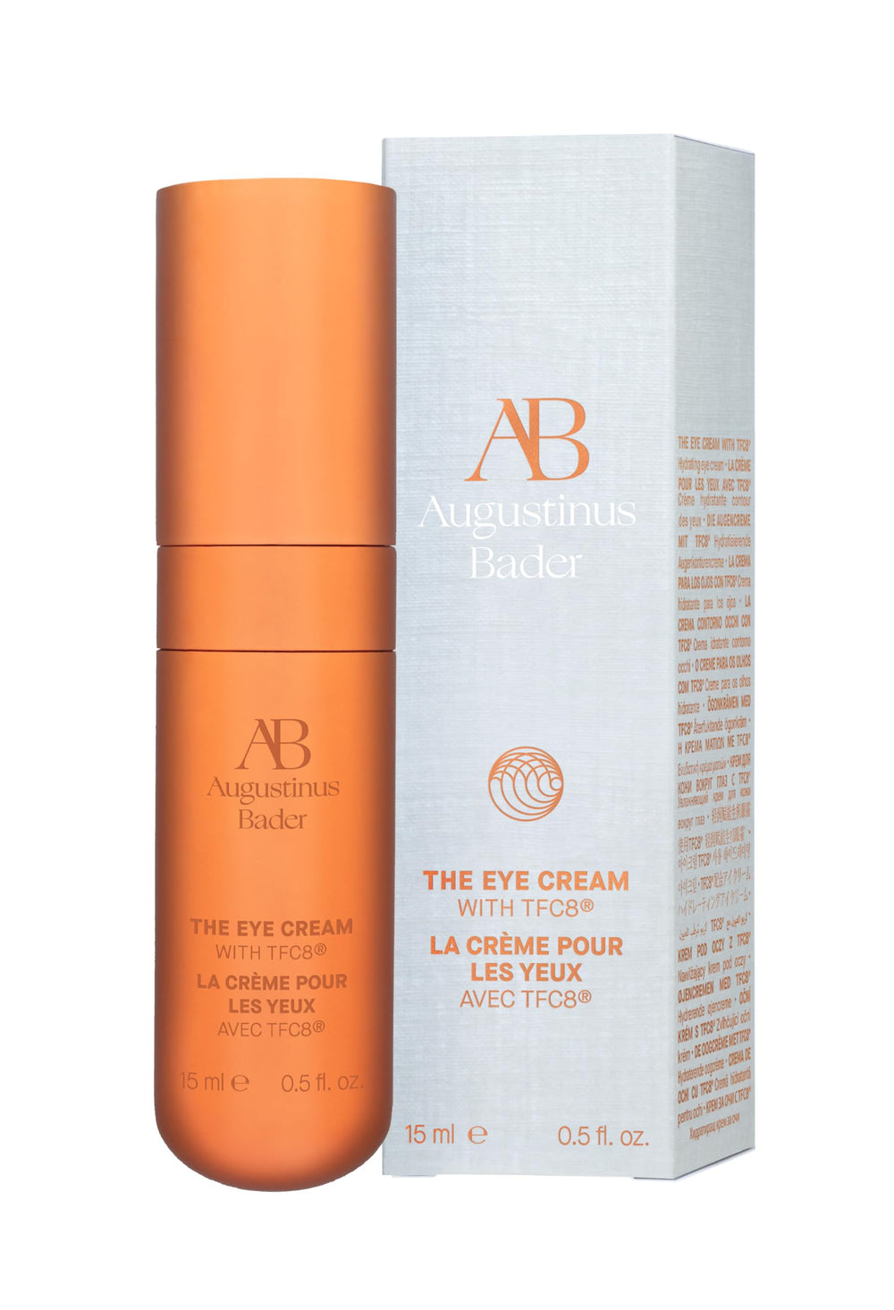 Augustinus Bader Eye Cream refill hydration close-up emphasizes smoothing and subtle firmness around the eye.