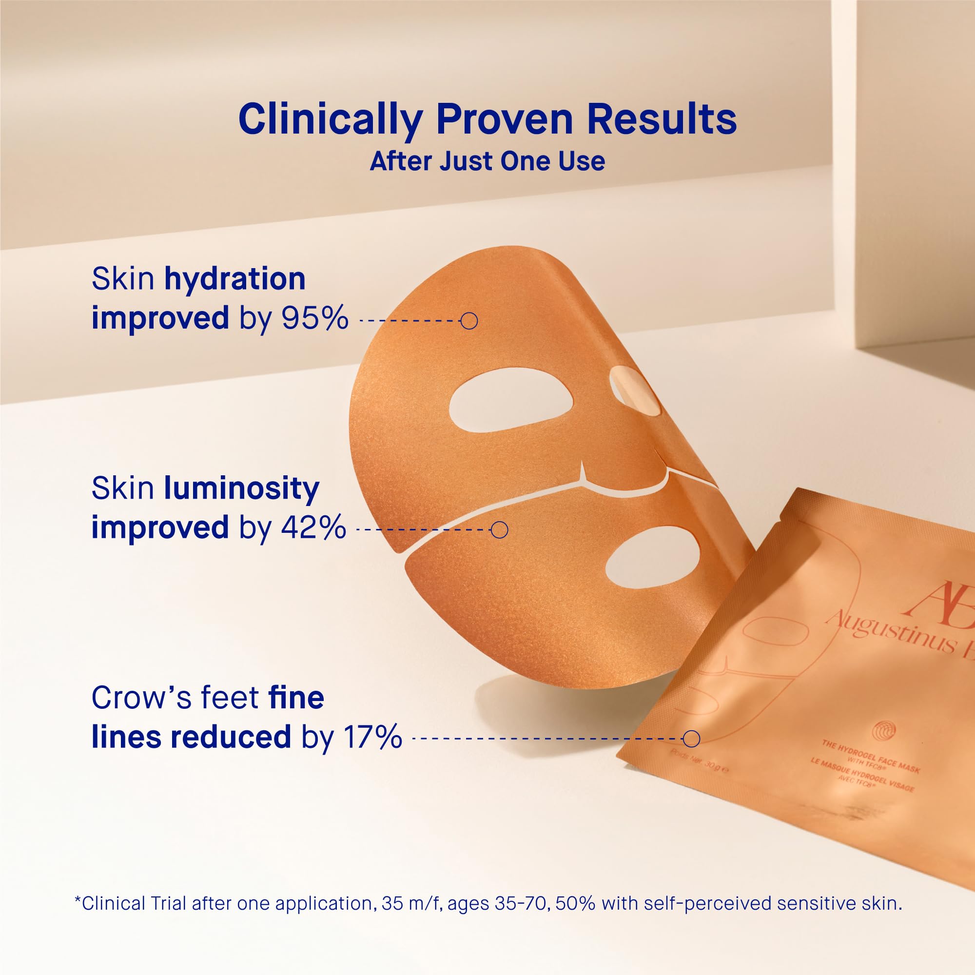 Augustinus Bader Hydrogel Mask application close-up shows silky, plumping texture.