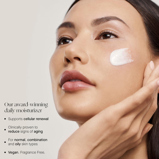 Augustinus Bader The Cream jar open highlighting creamy texture for nighttime nourishment