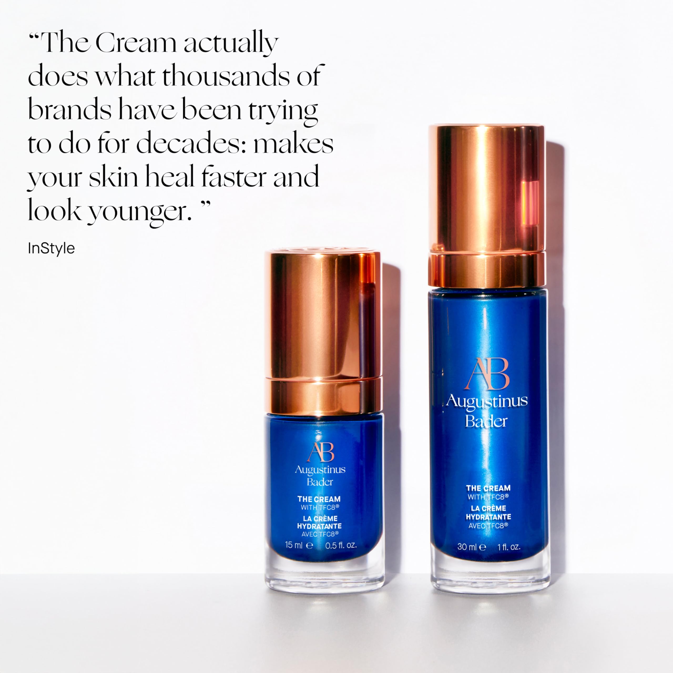Augustinus Bader The Cream travel-size packaging for on-the-go hydration.