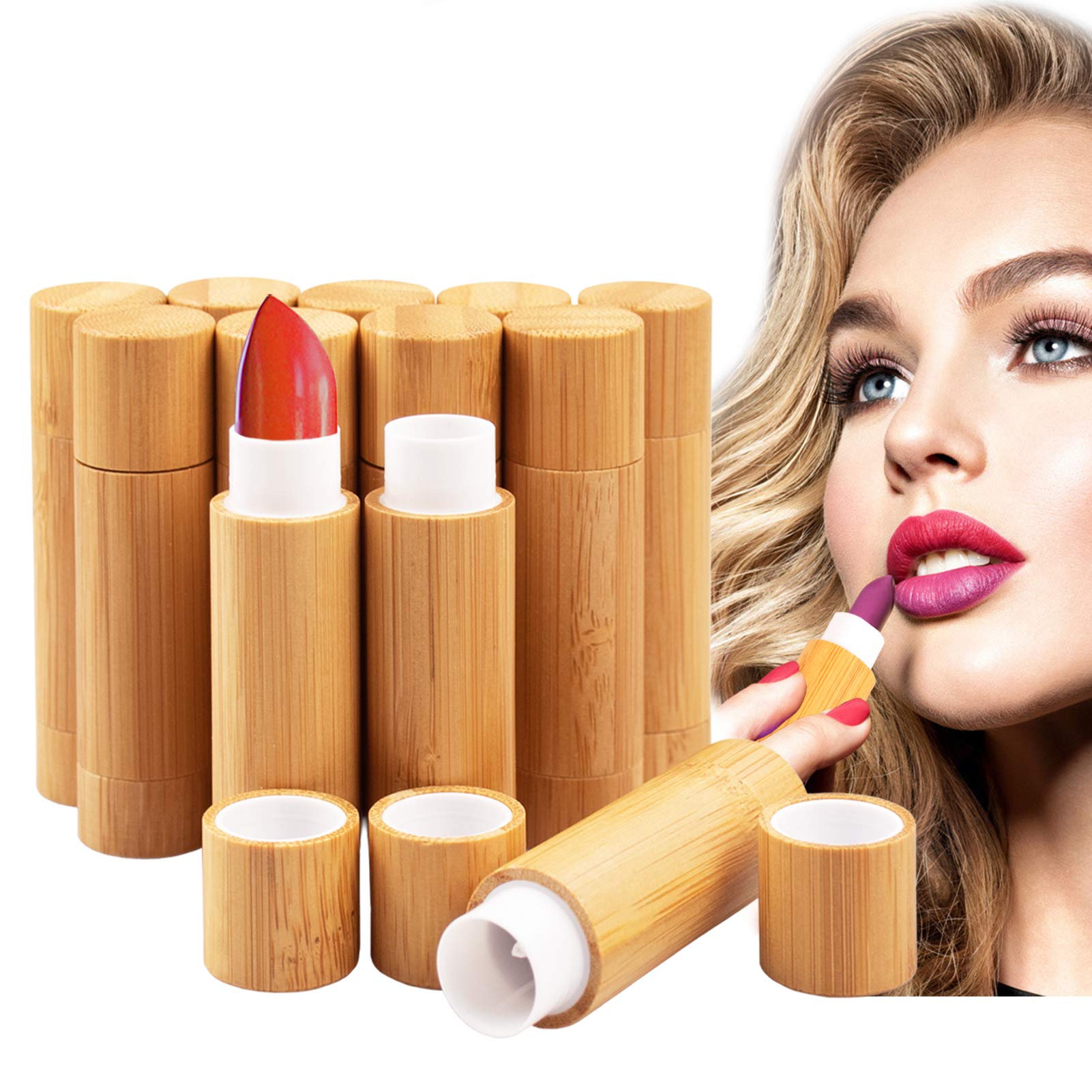 AUHOKY bamboo lip balm tube outer shell with natural wood finish for eco-friendly packaging