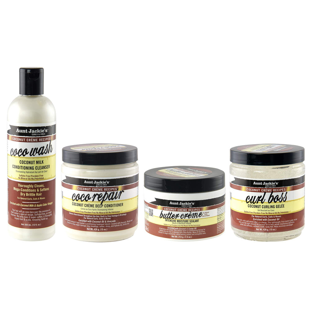 Aunt Jackie's Coco Wash softening after wash highlights refreshed, hydrated hair
