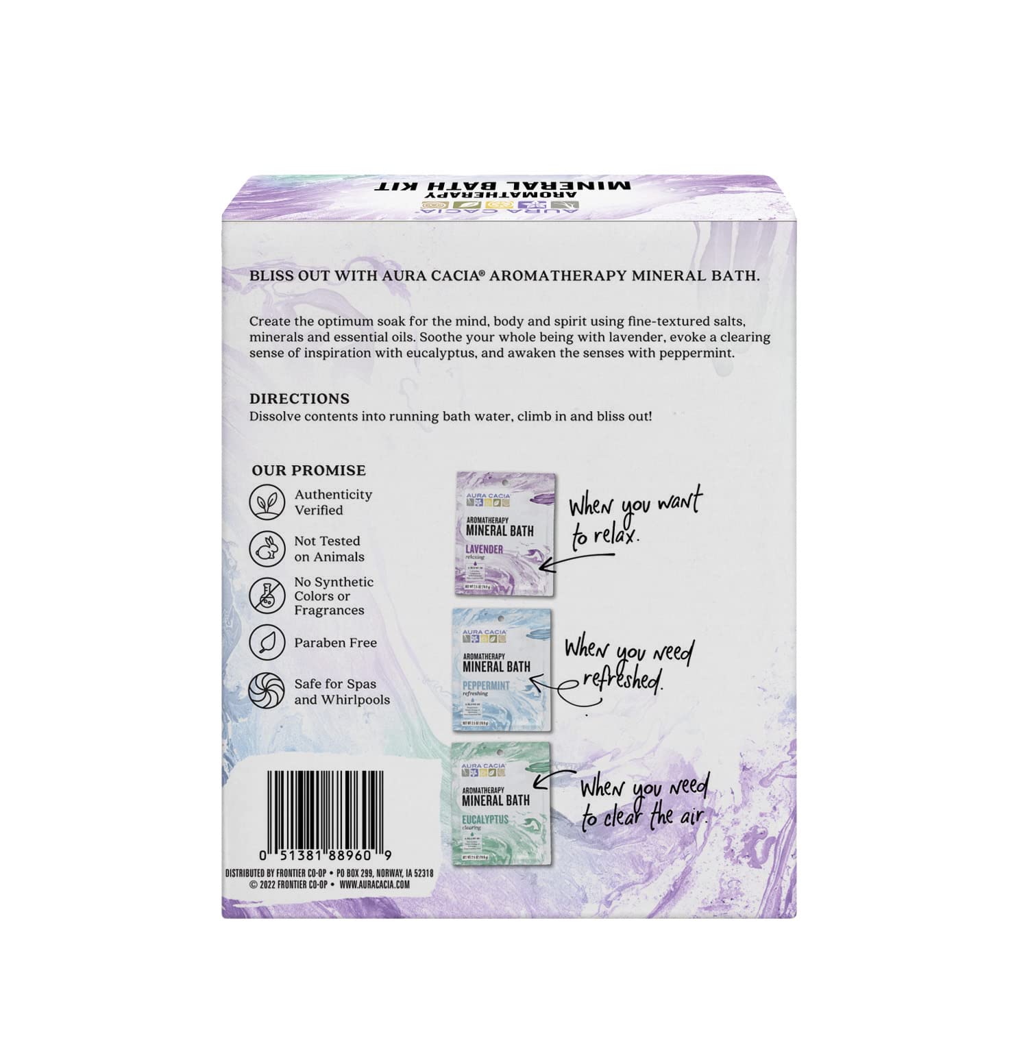 Aura Cacia Mineral Bath Kit eucalyptus packet for an uplifting, clear soak