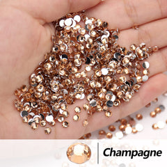 AUREHEN champagne rhinestones SS30 6mm bold accents for tumblers and crafts.