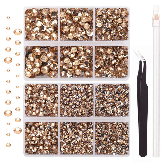 AUREHEN champagne rhinestones SS6 2mm sparkle for nail art and crafts.
