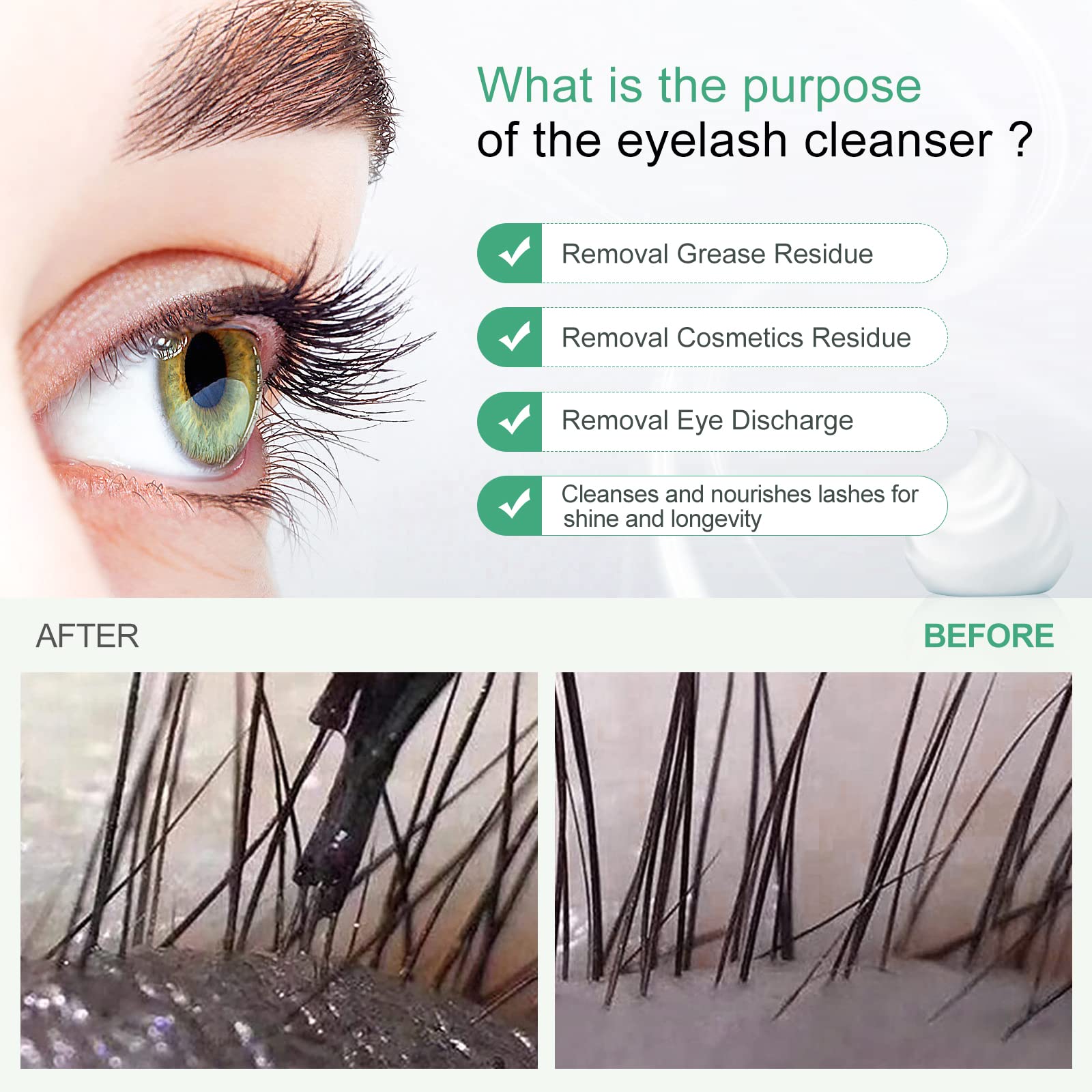 AuReve 60ml lash shampoo bottle ready for use.