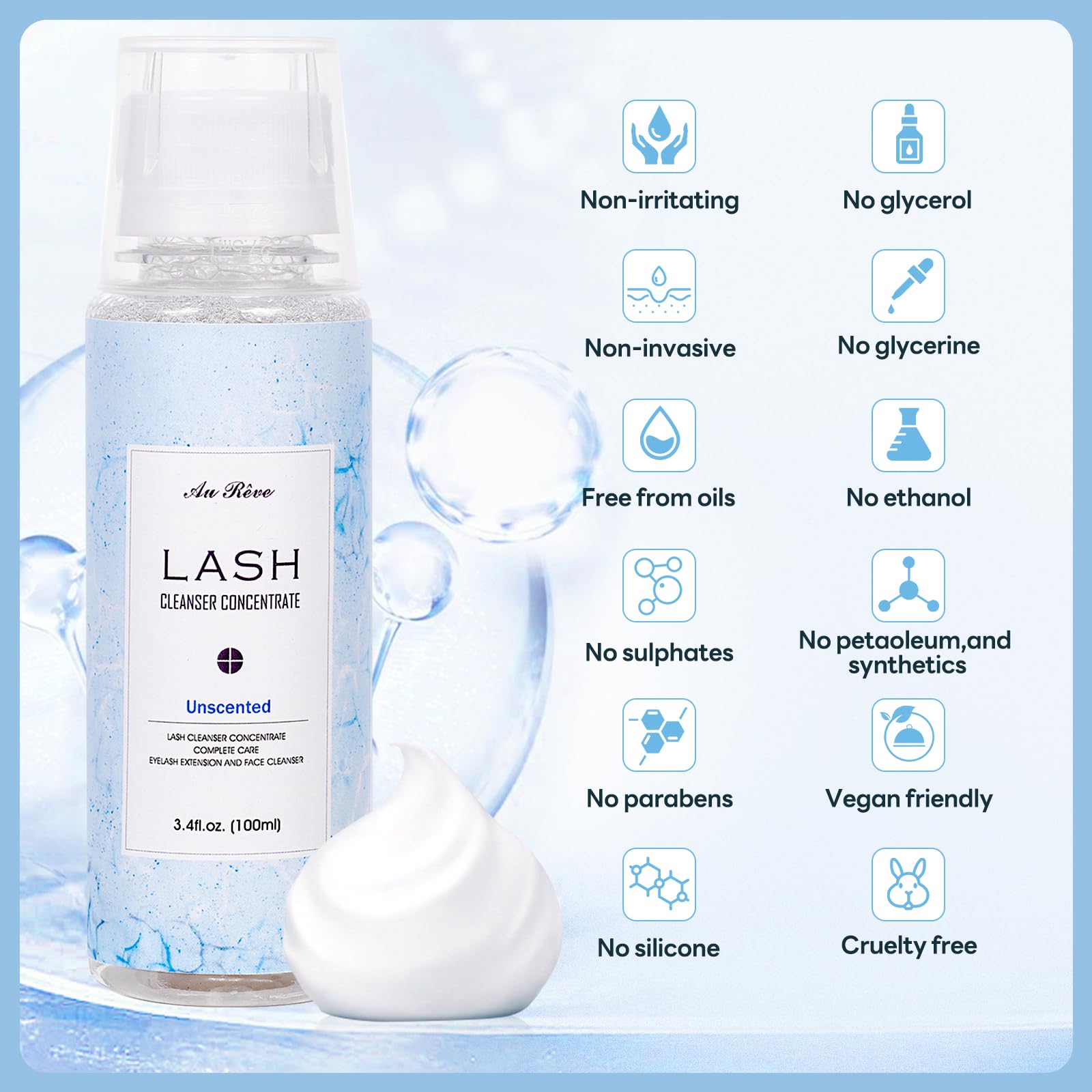 AuReve cleansing concentrate mixing cup for precise dilution and home use