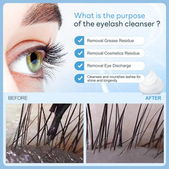 AuReve lash extension cleanser being applied around lashes