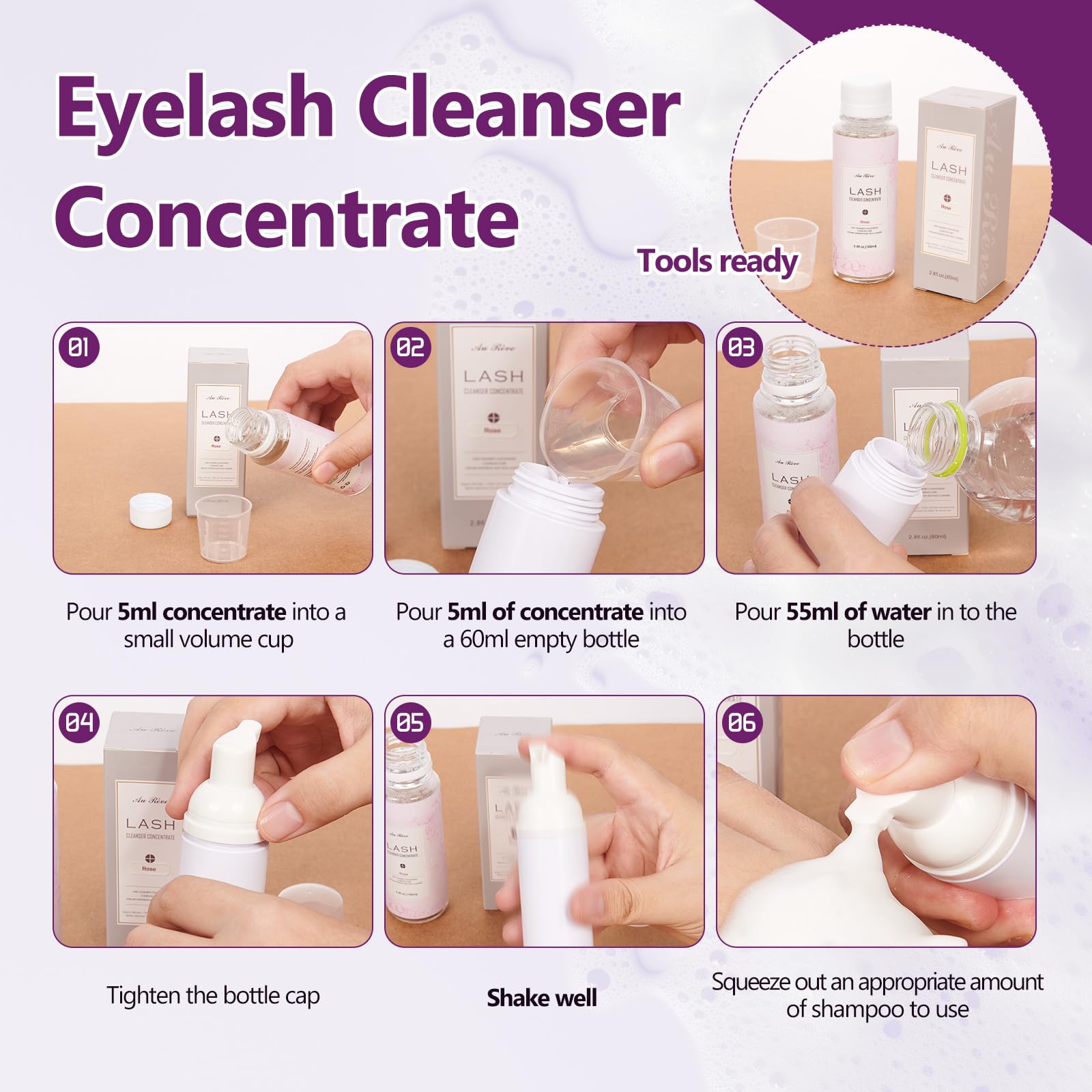 AuReve oil-free, paraben-free formula for sensitive eyes