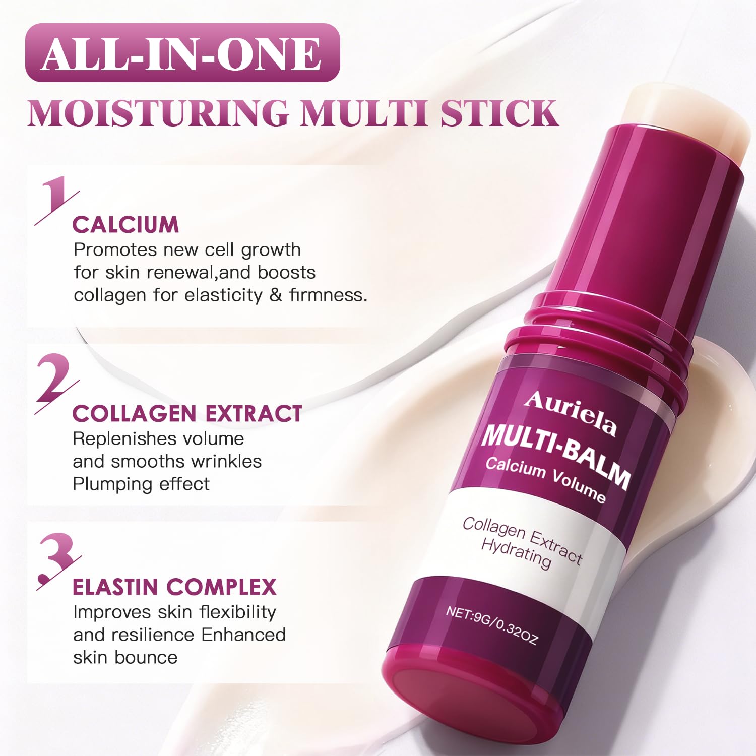 Auriela Calcium Volume Multi Balm Stick twist-up design enables precise application.