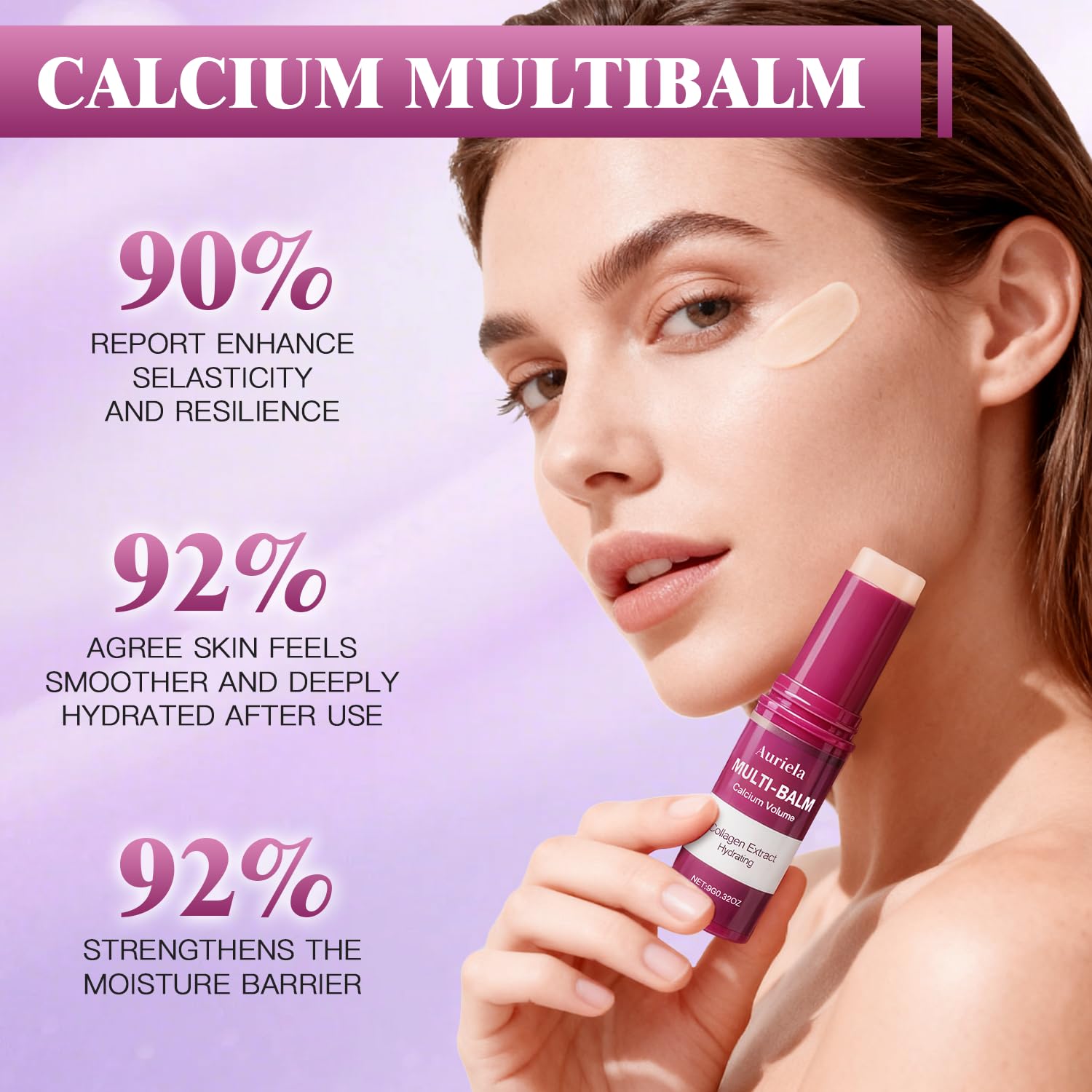 Auriela Calcium Volume Multi Balm Stick near the eyes refreshes sensitive eye area.