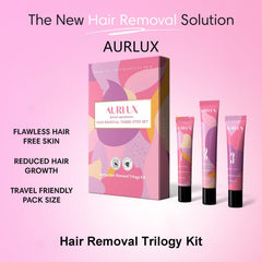 Aurlux Hair Remover Cream application cream eases facial hair removal on delicate areas.