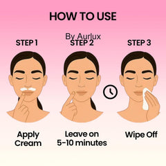 Aurlux Hair Remover Cream chin removal for smoother skin in minutes.