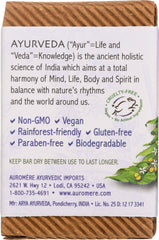 Auromere Lavender Neem bar closeup reveals creamy texture ideal for daily use.