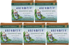 Auromere shampoo bar with eco packaging supports zero-waste routines.