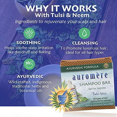 Auromere Shampoo Bar in compact travel size for on-the-go cleansing.