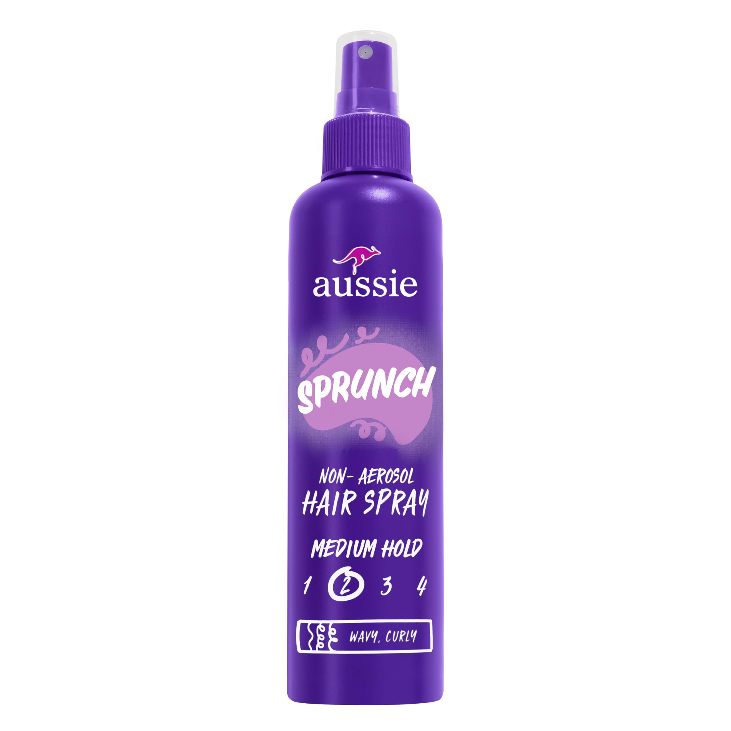 Aussie Sprunch hairspray bottle for easy daily styling and hold.