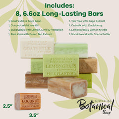 Australian Botanical Goat Milk Soap with coconut lime for refreshing skin.