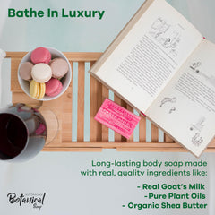 Australian Botanical goats milk raspberry soap close-up highlighting creamy texture