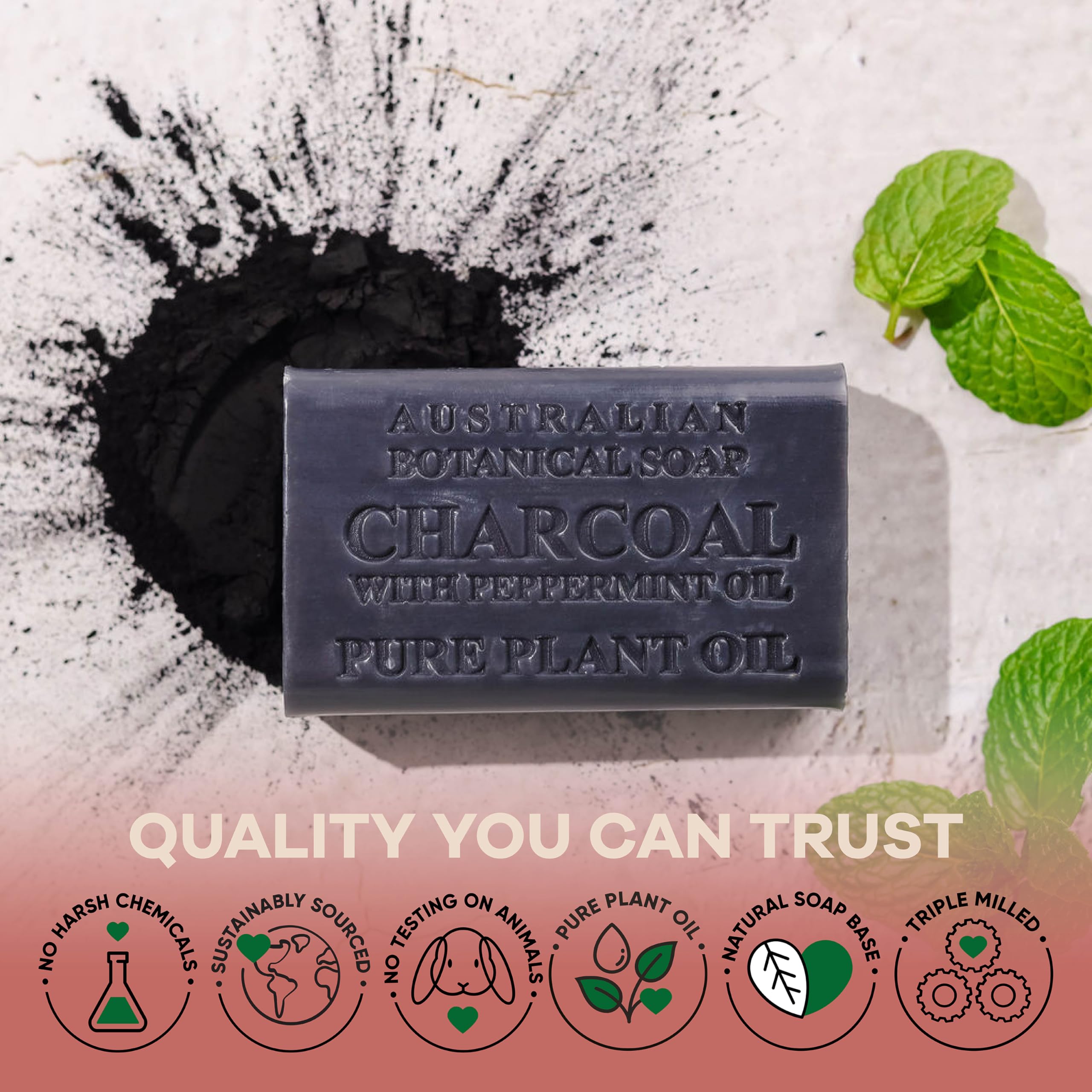 Australian Botanical Scent with lavender and peppermint, soothing aroma suggested