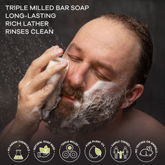 Australian Botanical mens soap duo pack image showcases long-lasting bars.