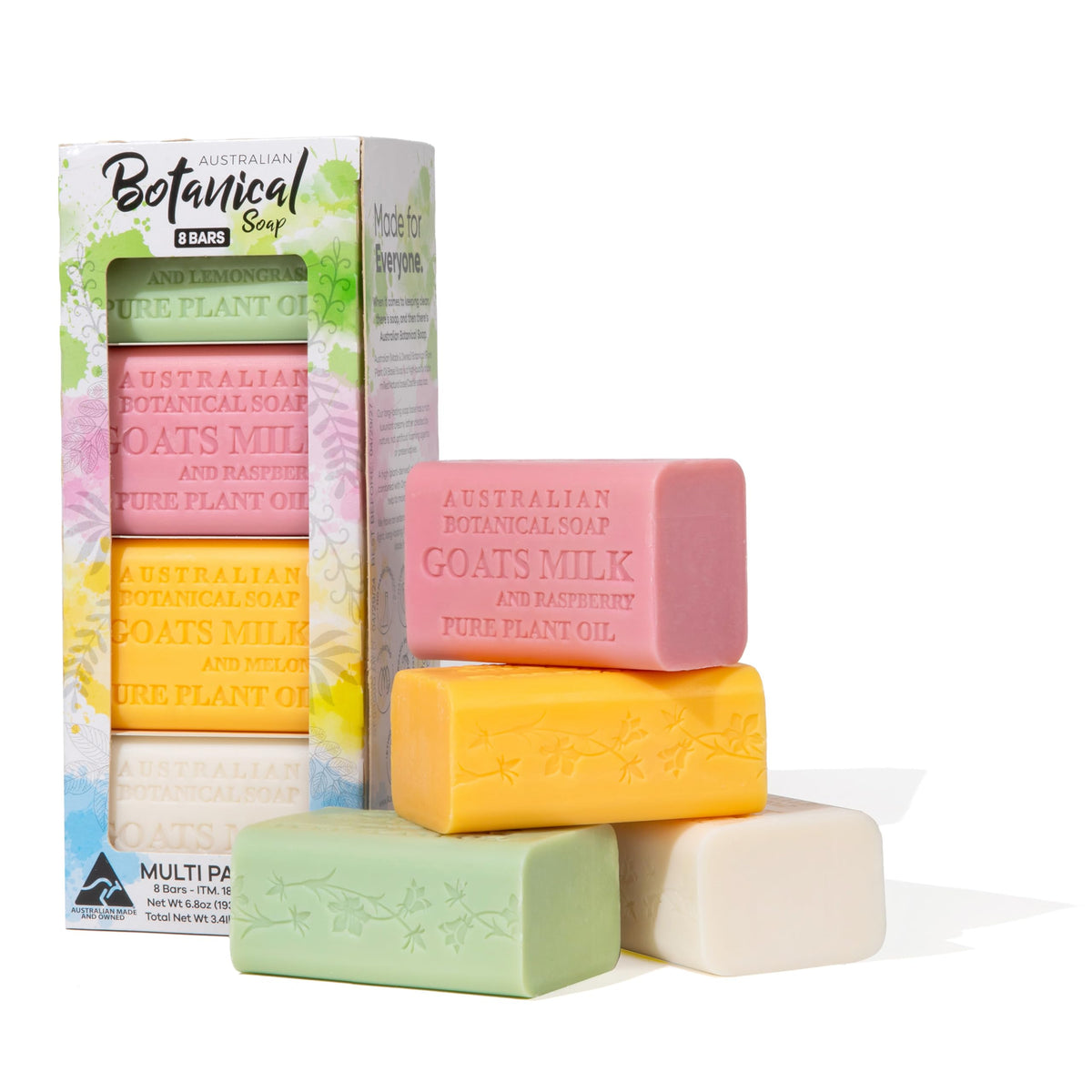 Australian Botanical Milk Soap Lemongrass bar offers a creamy lather for daily cleansing