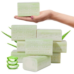 Australian Botanical Soap Aloe Vera Green Tea bar close-up for gentle cleansing.