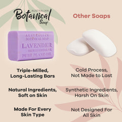 Australian Botanical Soap bathroom scene features lavender soap for a spa-like routine.