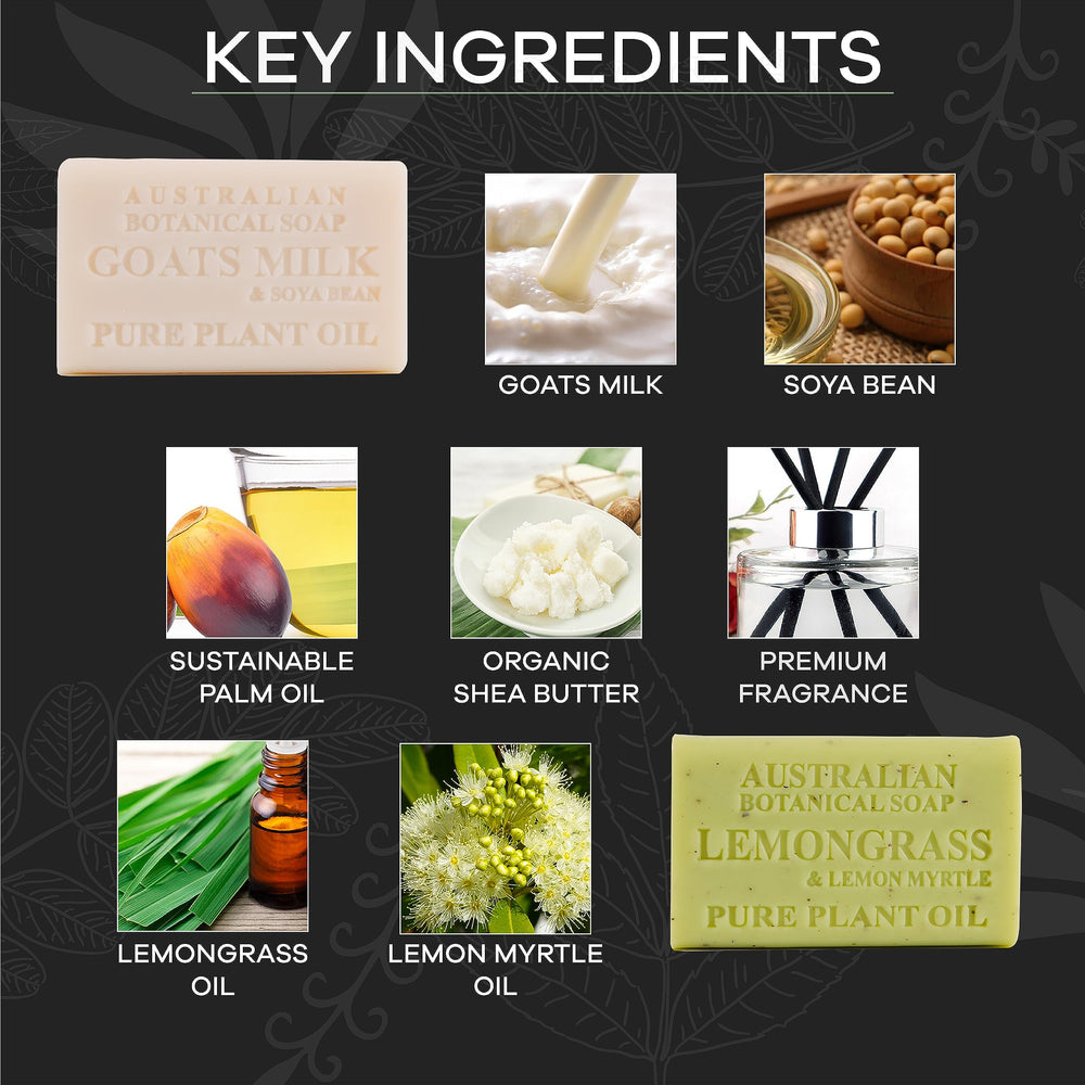 Australian Botanical Soap creamy lather bar delivering rich cleanse without drying skin.
