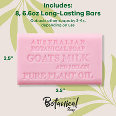 Goat Milk Melon bar packaging eight-pack indicating value and longevity