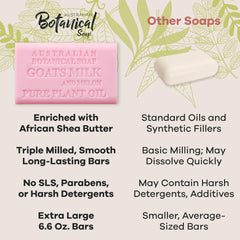 Australian Botanical Soap goat milk with pink melon two bars for daily cleansing ritual