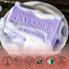 Australian Botanical Soap ingredients panel emphasizes plant oils and shea butter.