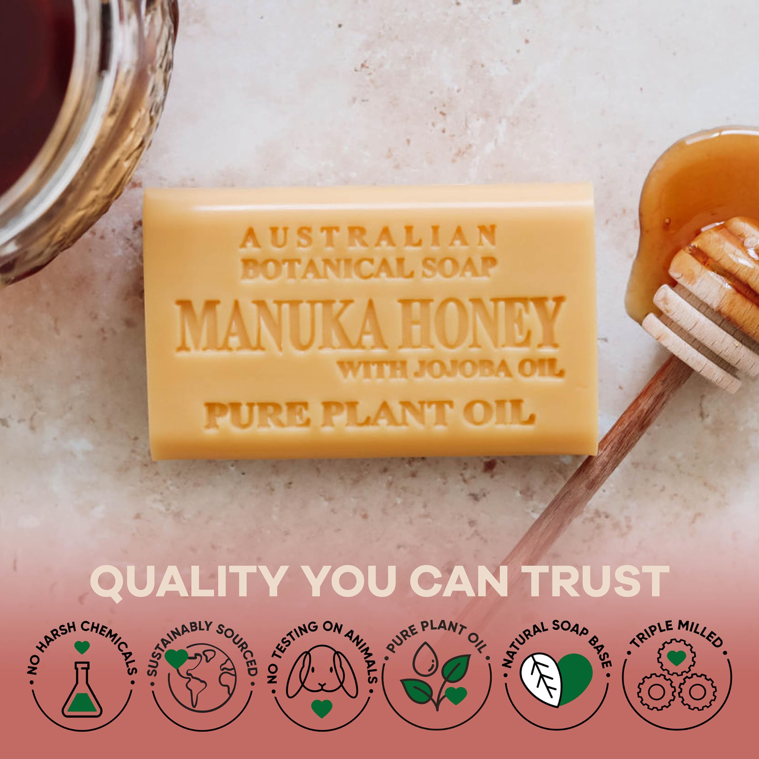 Australian Botanical Soap pack-of-four bars for versatile daily use.
