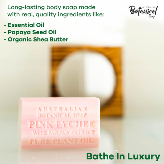 Australian Botanical Soap Pawpaw extract close-up highlighting vitamins and antioxidants