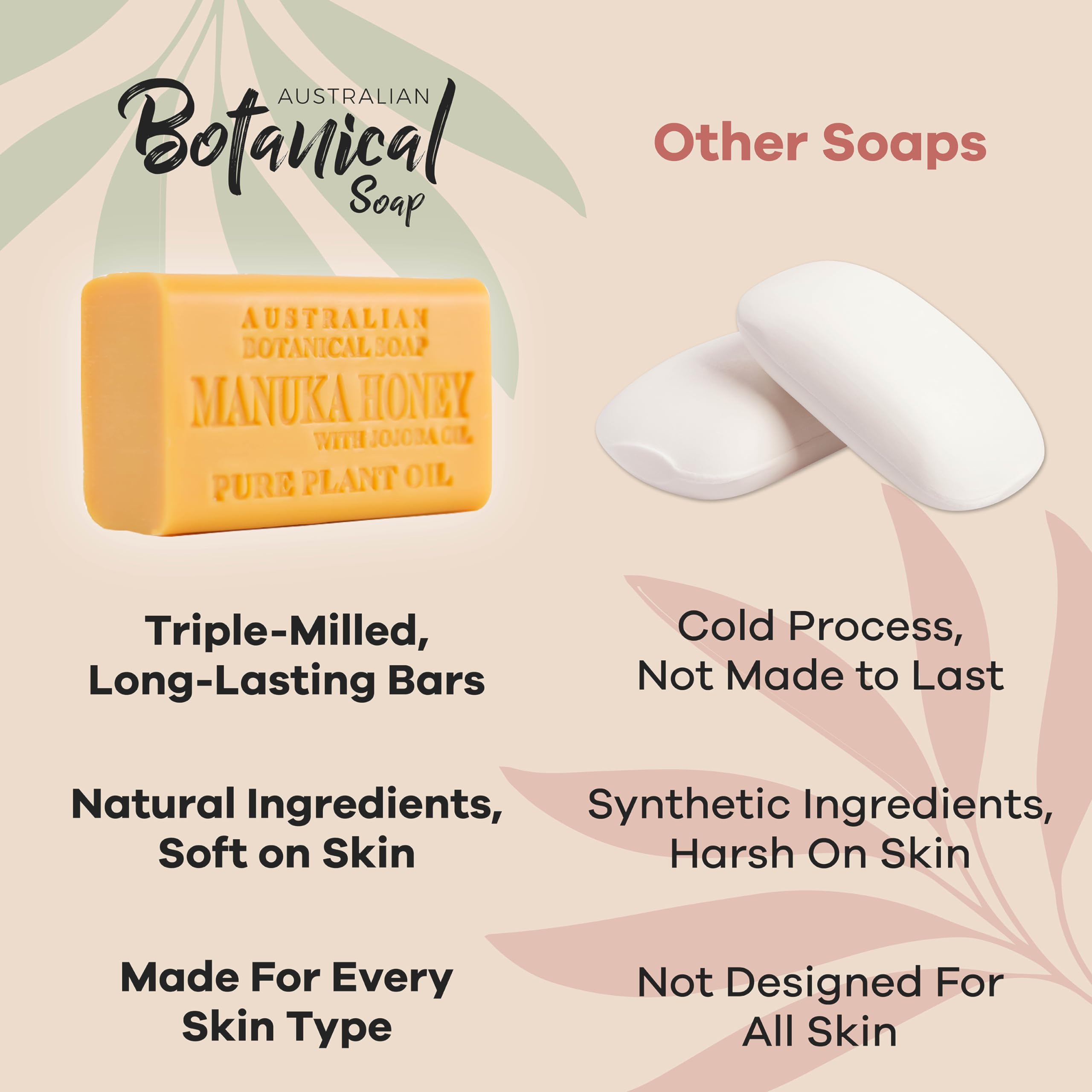 Australian Botanical Soap rinse clean formula leaves no soap residue.