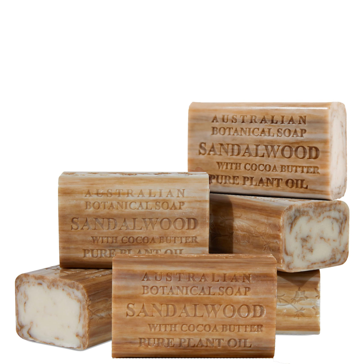 Australian Botanical Soap Sandalwood with Cocoa Butter front view for daily cleanse